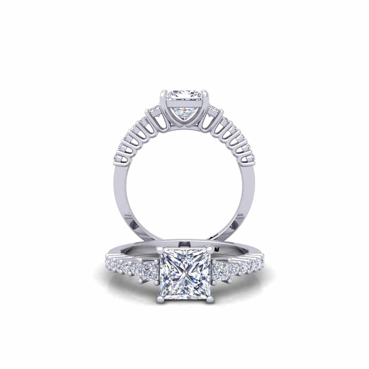 טבעת אירוסין עם אבני צד – דגם עמית