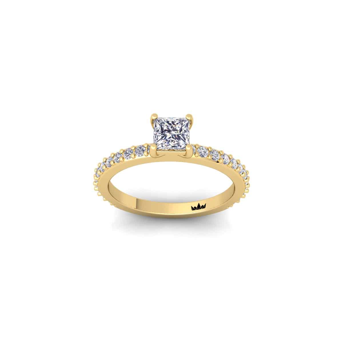 טבעת אירוסין עם אבני צד – דגם עדי